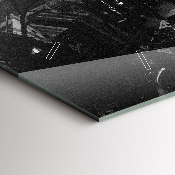 Horizontální hodiny na skle Ulice Chicaga