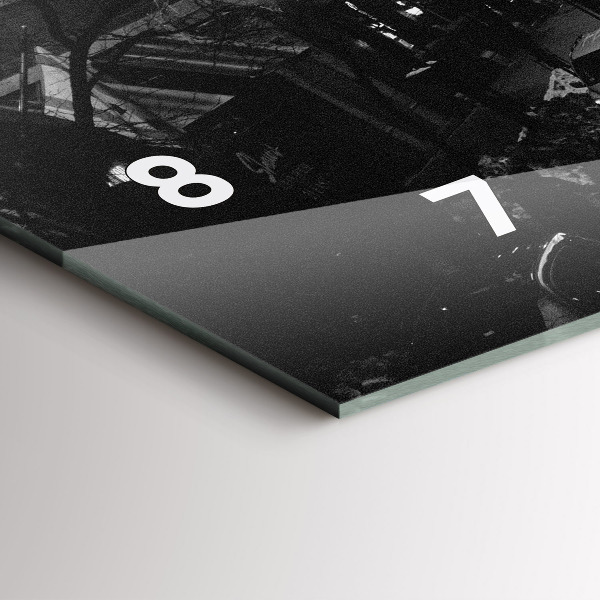 Horizontální hodiny na skle Ulice Chicaga