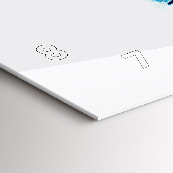 Horizontální hodiny na skle Surfovací prkno