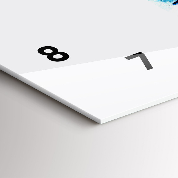 Horizontální hodiny na skle Surfovací prkno