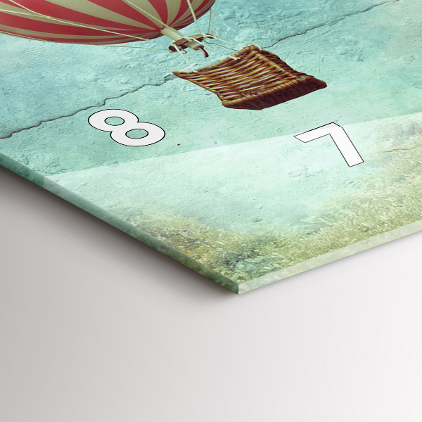 Horizontální hodiny na skle Balónky