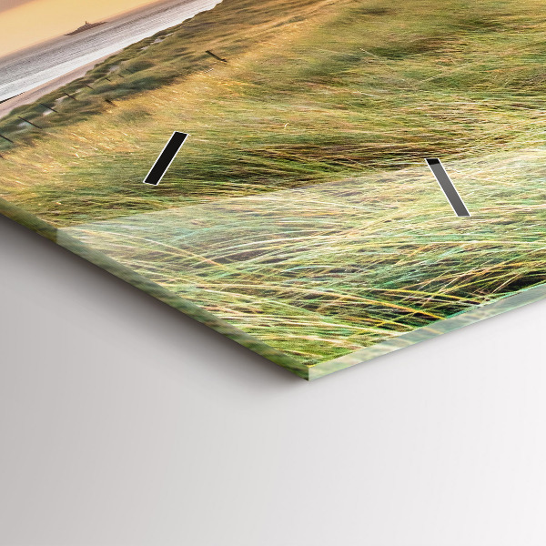 Horizontální hodiny na skle Maják