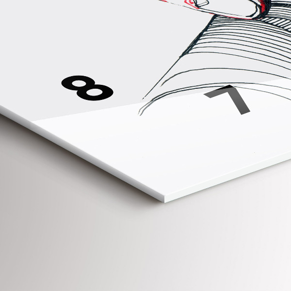 Horizontální hodiny na skle Držet ruce