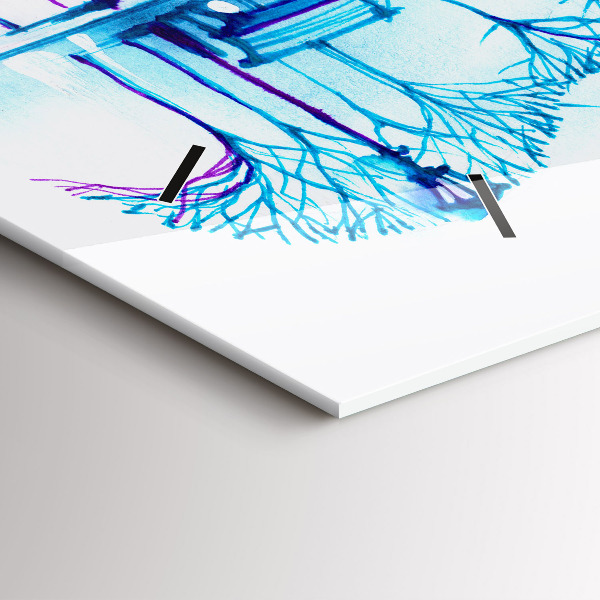 Horizontální hodiny na skle Jezero v parku Cello