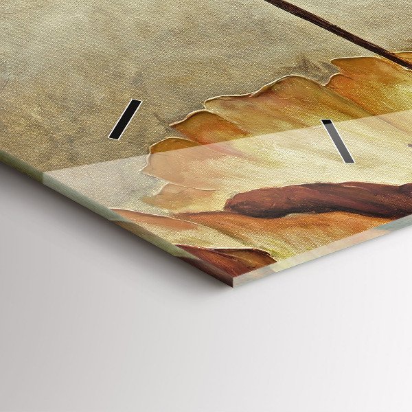 Horizontální hodiny na skle Malované máky