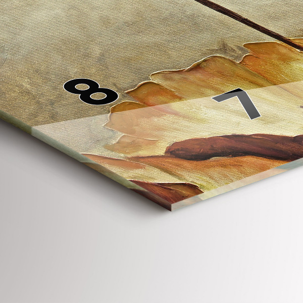 Horizontální hodiny na skle Malované máky