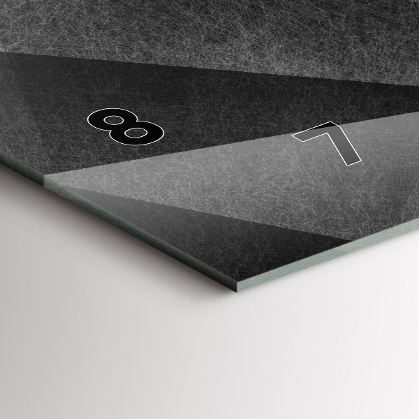 Horizontální skleněné hodiny na stěnu Geometrická abstrakce