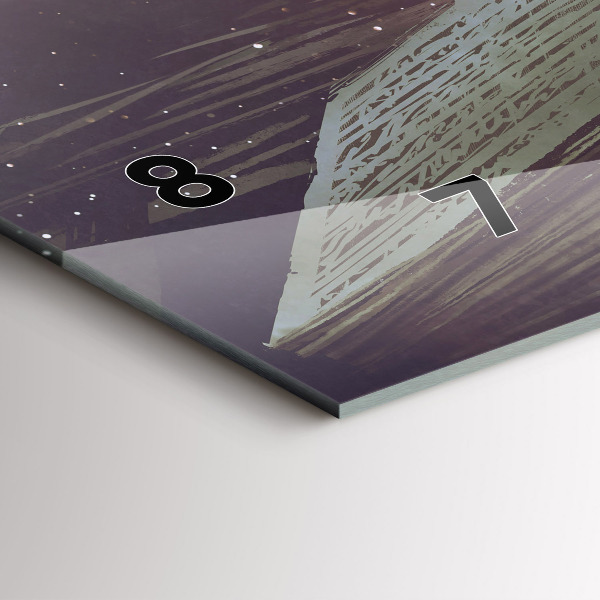 Horizontální skleněné hodiny na stěnu Abstraktní kniha