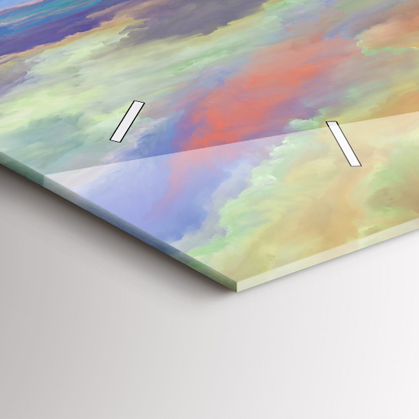 Horizontální skleněné hodiny na stěnu Abstraktní krajina