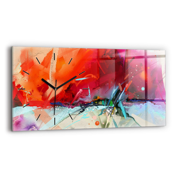 Horizontální skleněné hodiny na stěnu Řady koření