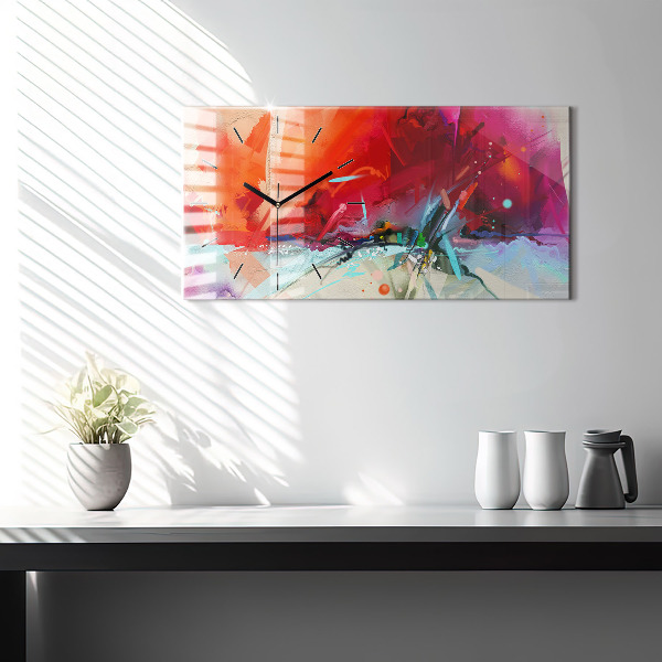 Horizontální skleněné hodiny na stěnu Řady koření