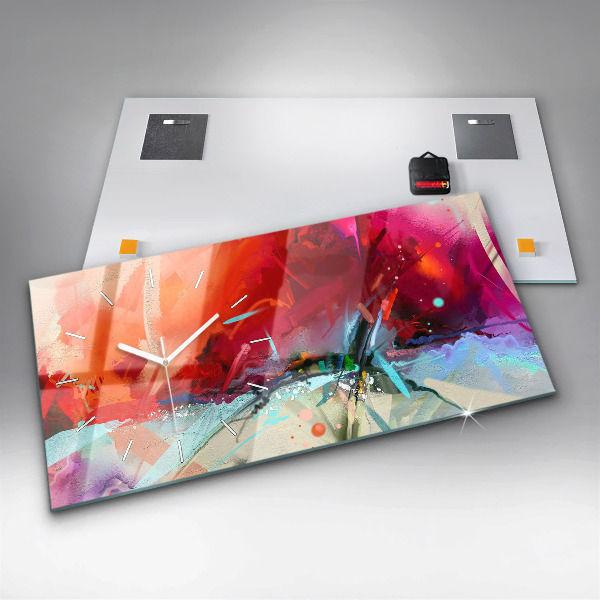 Horizontální skleněné hodiny na stěnu Řady koření