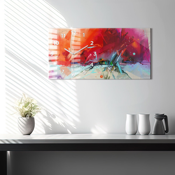 Horizontální skleněné hodiny na stěnu Řady koření