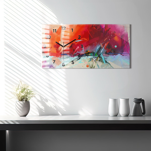 Horizontální skleněné hodiny na stěnu Řady koření