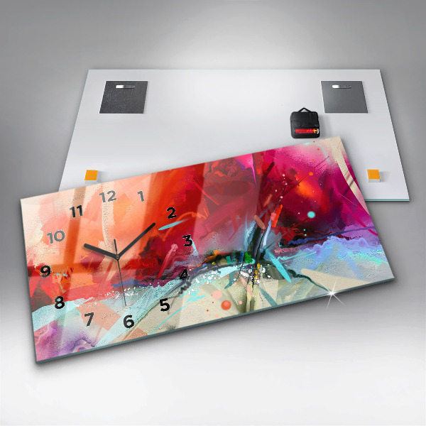 Horizontální skleněné hodiny na stěnu Řady koření