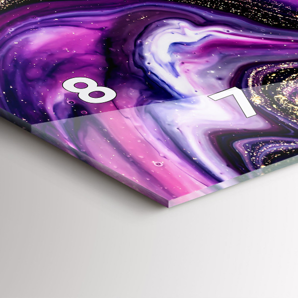 Horizontální skleněné hodiny na stěnu Abstraktní mramor