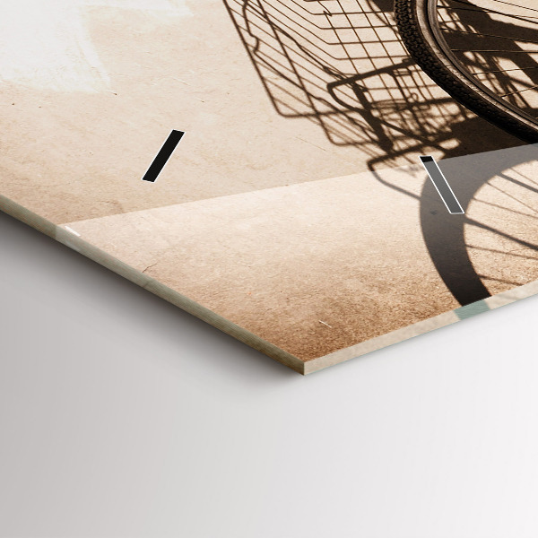 Horizontální hodiny na skle Italské jízdní kolo