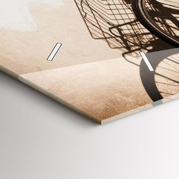 Horizontální hodiny na skle Italské jízdní kolo