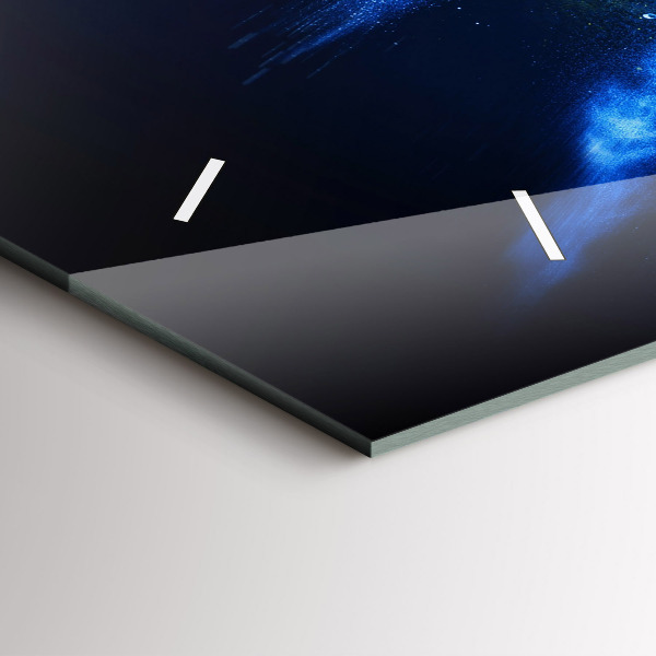 Horizontální skleněné hodiny na stěnu Barevný papoušek