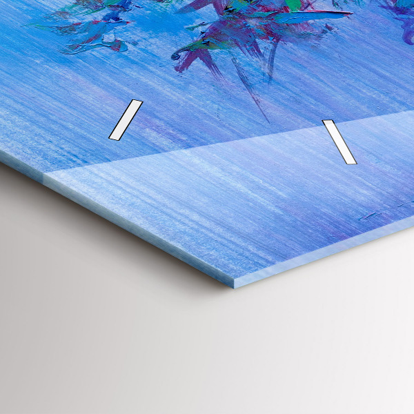 Horizontální skleněné hodiny na stěnu Květiny ve váze