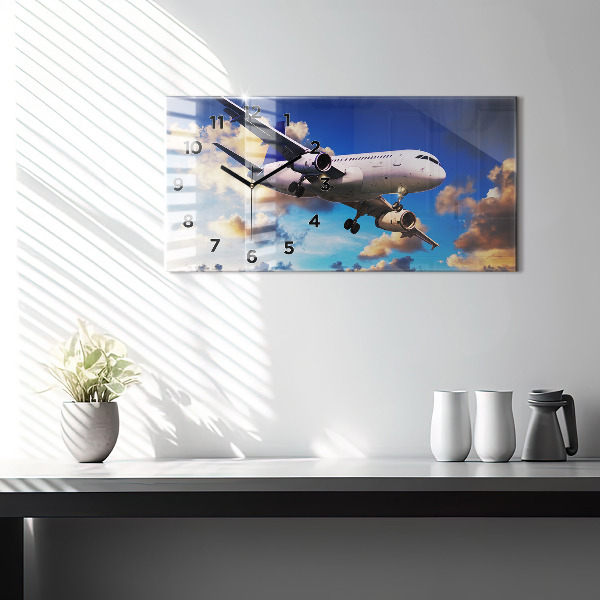 Horizontální hodiny na skle Rovina mraků