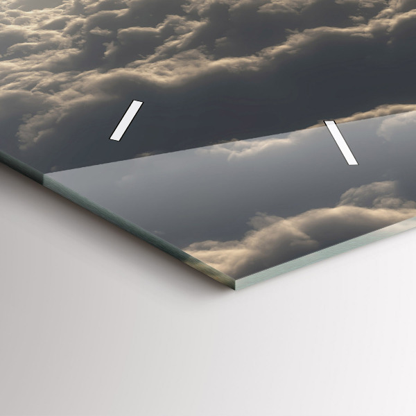 Horizontální hodiny na skle Balón na obloze