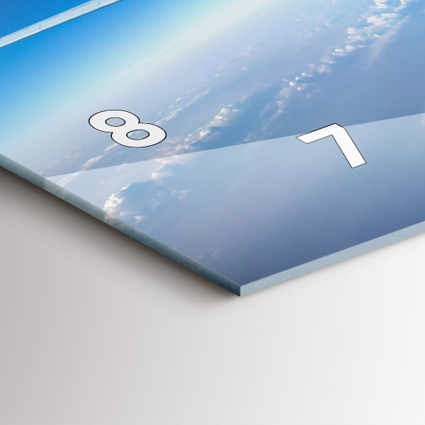 Horizontální hodiny na skle Letadlo Mraky