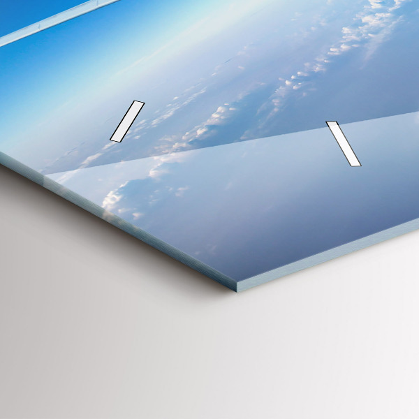 Horizontální hodiny na skle Letadlo Mraky