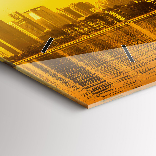 Horizontální hodiny na skle Řeka Ču-ťiang