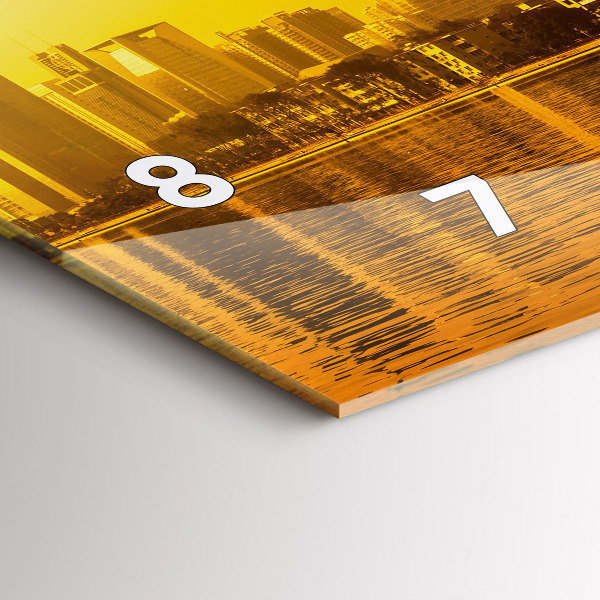 Horizontální hodiny na skle Řeka Ču-ťiang