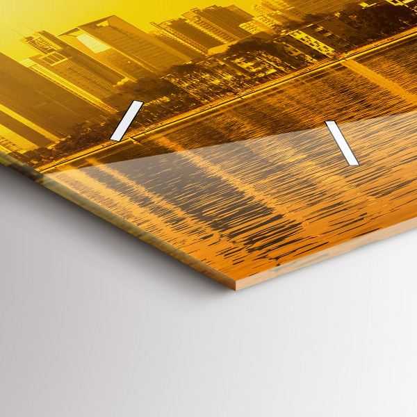 Horizontální hodiny na skle Řeka Ču-ťiang