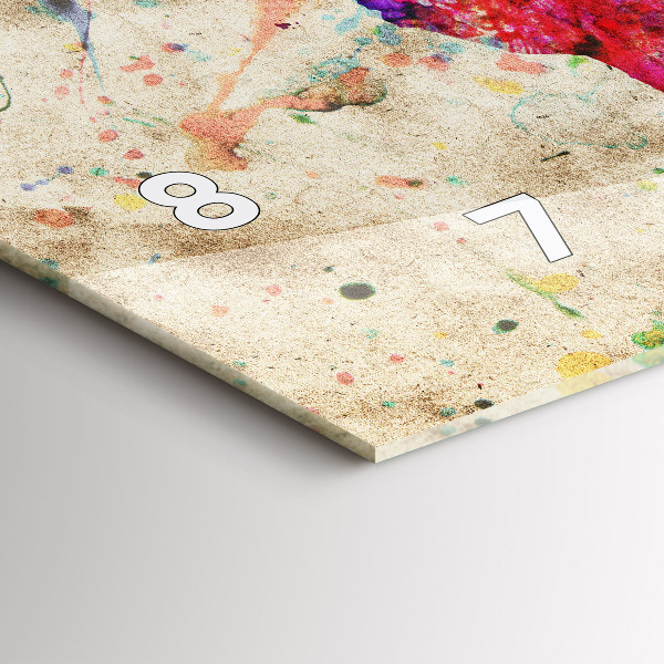 Horizontální hodiny na skle Barevná mapa světa