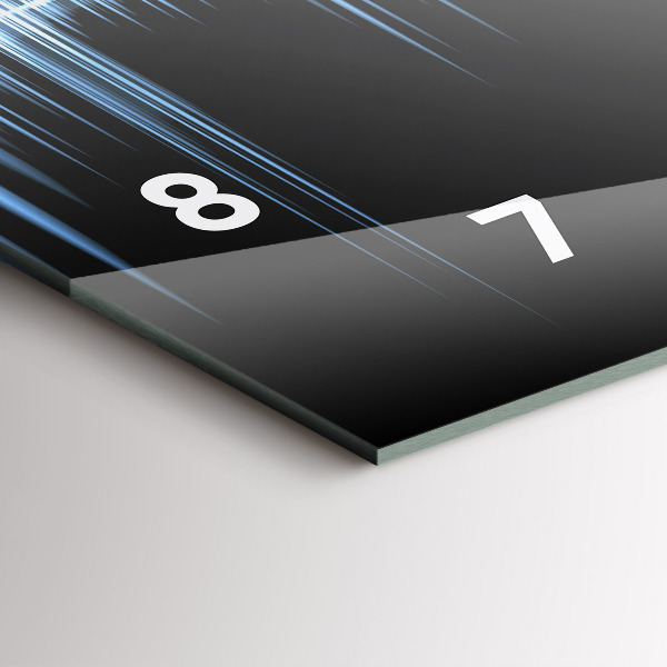 Horizontální hodiny na skle Mikrofon a sluchátka