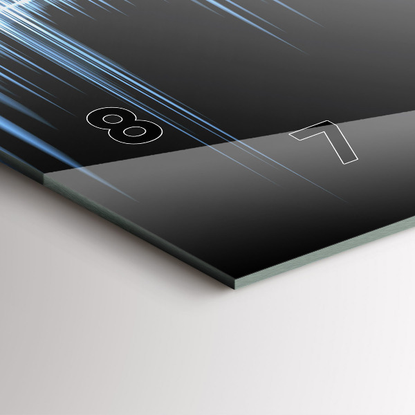 Horizontální hodiny na skle Mikrofon a sluchátka