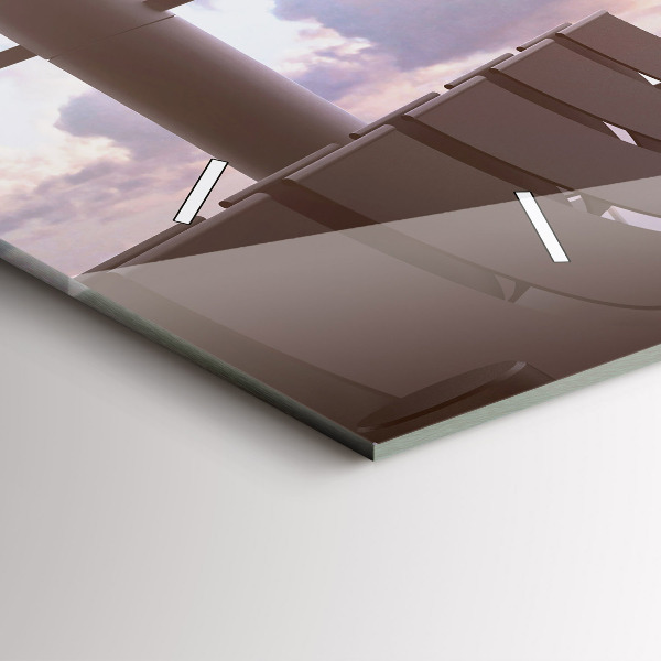 Horizontální hodiny na skle Muž na letišti