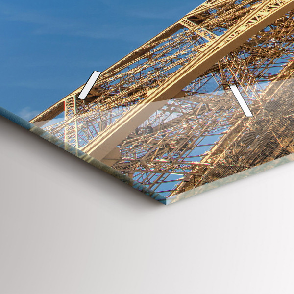 Horizontální hodiny na skle Francie Eiffelova věž