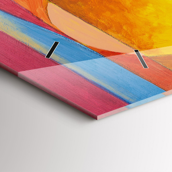 Horizontální hodiny na skle Umělecká dekorace Abstrakce