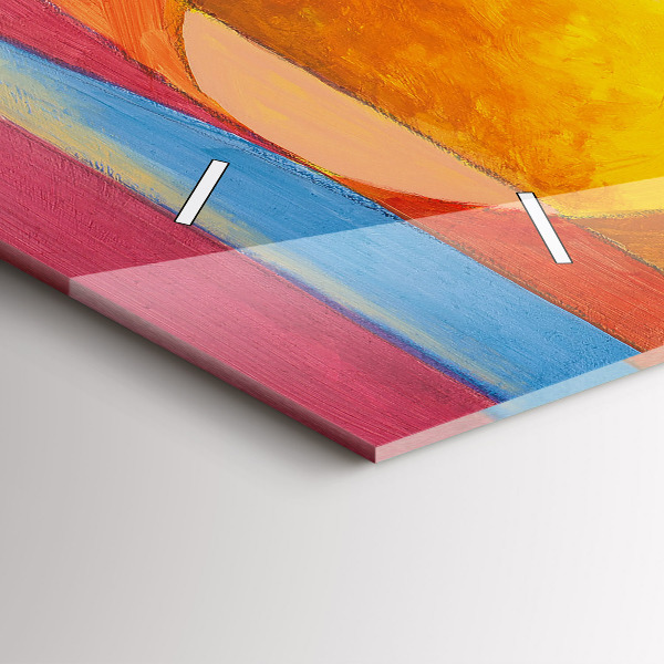 Horizontální hodiny na skle Umělecká dekorace Abstrakce