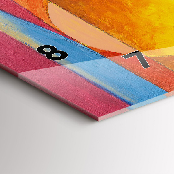 Horizontální hodiny na skle Umělecká dekorace Abstrakce