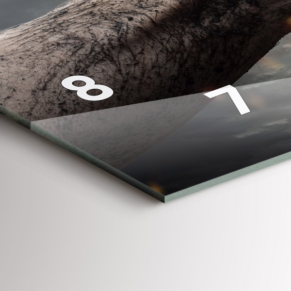 Horizontální hodiny na skle Síla pěstí