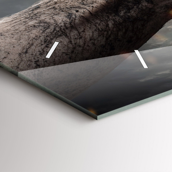 Horizontální hodiny na skle Síla pěstí