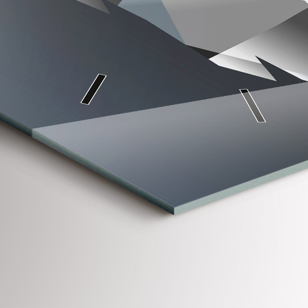 Horizontální hodiny na skle Hlava vlka