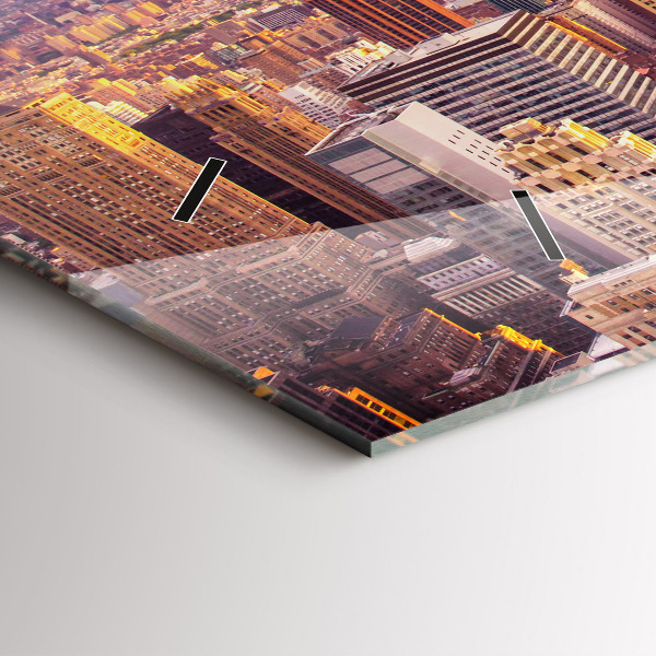 Horizontální hodiny na skle Západ slunce New York