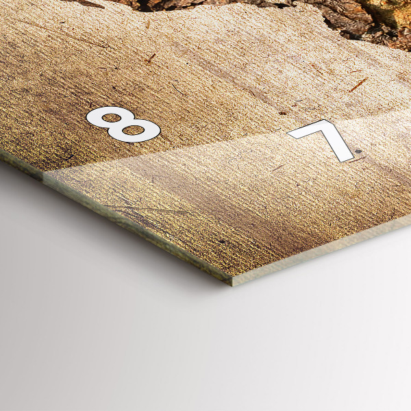 Horizontální hodiny na skle Vintage mapa světa