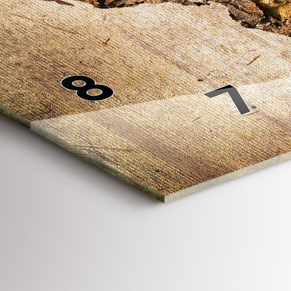 Horizontální hodiny na skle Vintage mapa světa