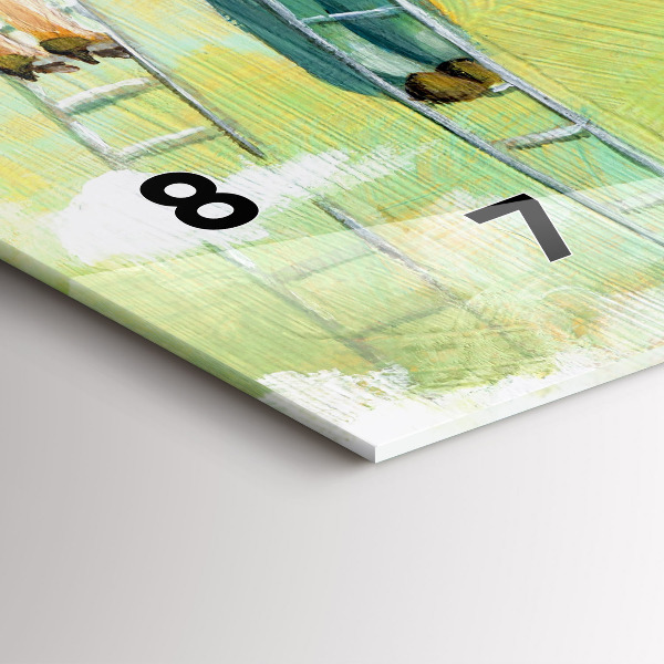 Horizontální hodiny na skle Lidé na žebříku