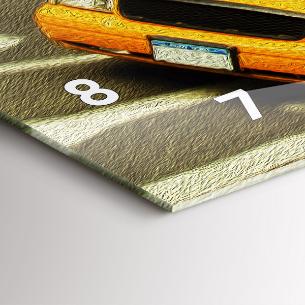 Horizontální skleněné hodiny na stěnu Newyorské taxíky