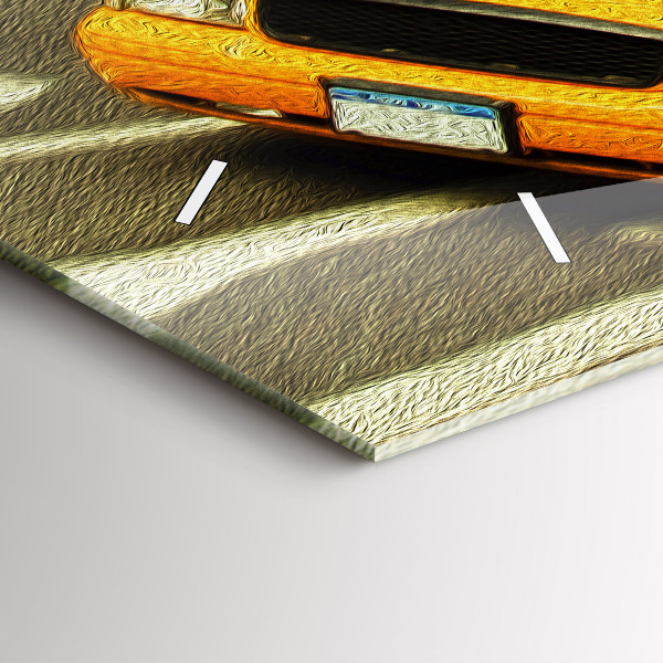 Horizontální skleněné hodiny na stěnu Newyorské taxíky