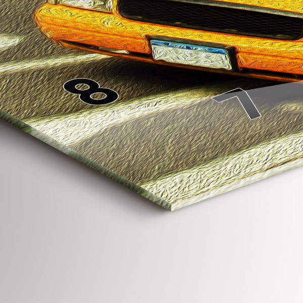 Horizontální skleněné hodiny na stěnu Newyorské taxíky