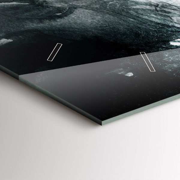 Horizontální skleněné hodiny na stěnu Portrét ženy s červenými rty